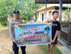 Upaya Pencegahan Penebangan Hutan secara Liar (Ilegal Logging), Bhabinkamtibmas sosialisasi kepada masyarakat.
