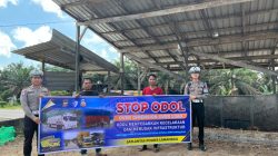 Satlantas Polres Lamandau Sosialisasikan Bahaya Over Dimension dan Over Loading kepada Sopir Angkutan Barang