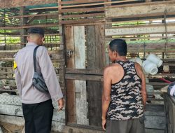 Dukung Program Ketahanan Pangan, Bhabinkamtibmas Desa Binaanya Sambang Peternak Ayam Kampung