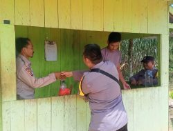 Personil Polsek lamandau Patroli dan Sambang Pos Satpam Perusahaan