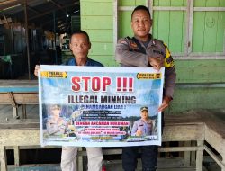 Bhabinkamtibmas Kec. Katingan Hulu dan Bukit Raya Sosialisasi tentang larangan Ilegal Mining.