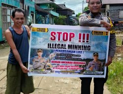 Bhabinkamtibmas Kec. Katingan Hulu dan Bukit Raya Sosialisasi tentang larangan Ilegal Mining.