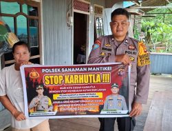 Bhabinkamtibmas Desa Tumbang Baraoi Sosialisasi imbauan tentang Karhutla