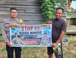 Bhabinkamtibmas Desa Tumbang Baraoi Sosialisasi tentang larangan Illegal Mining.