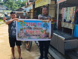 Upaya Pencegahan Penebangan Hutan secara Liar (Ilegal Logging), Bhabinkamtibmas sosialisasi kepada masyarakat.