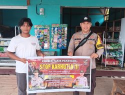 Cegah Karhutla, Polsek Tasik Payawan dan Kamipang Sosialisasi Larangan Karhutla Kepada Masyarakat Gunakan Spanduk