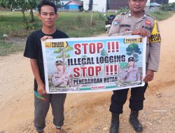 Cegah Ilegal Loging, Pers Polsek Marikit laksanakan Sosialisasi ke Masyarakat.