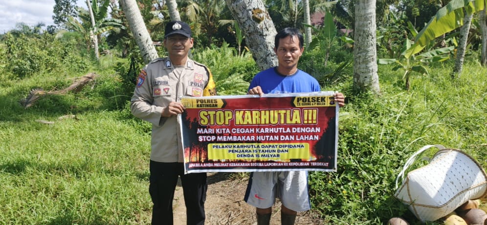 ‎Ciptakan lingkungan sehat Polsek Tws Garing dan Pulau Malan sosialisasi Stop Karhutla.