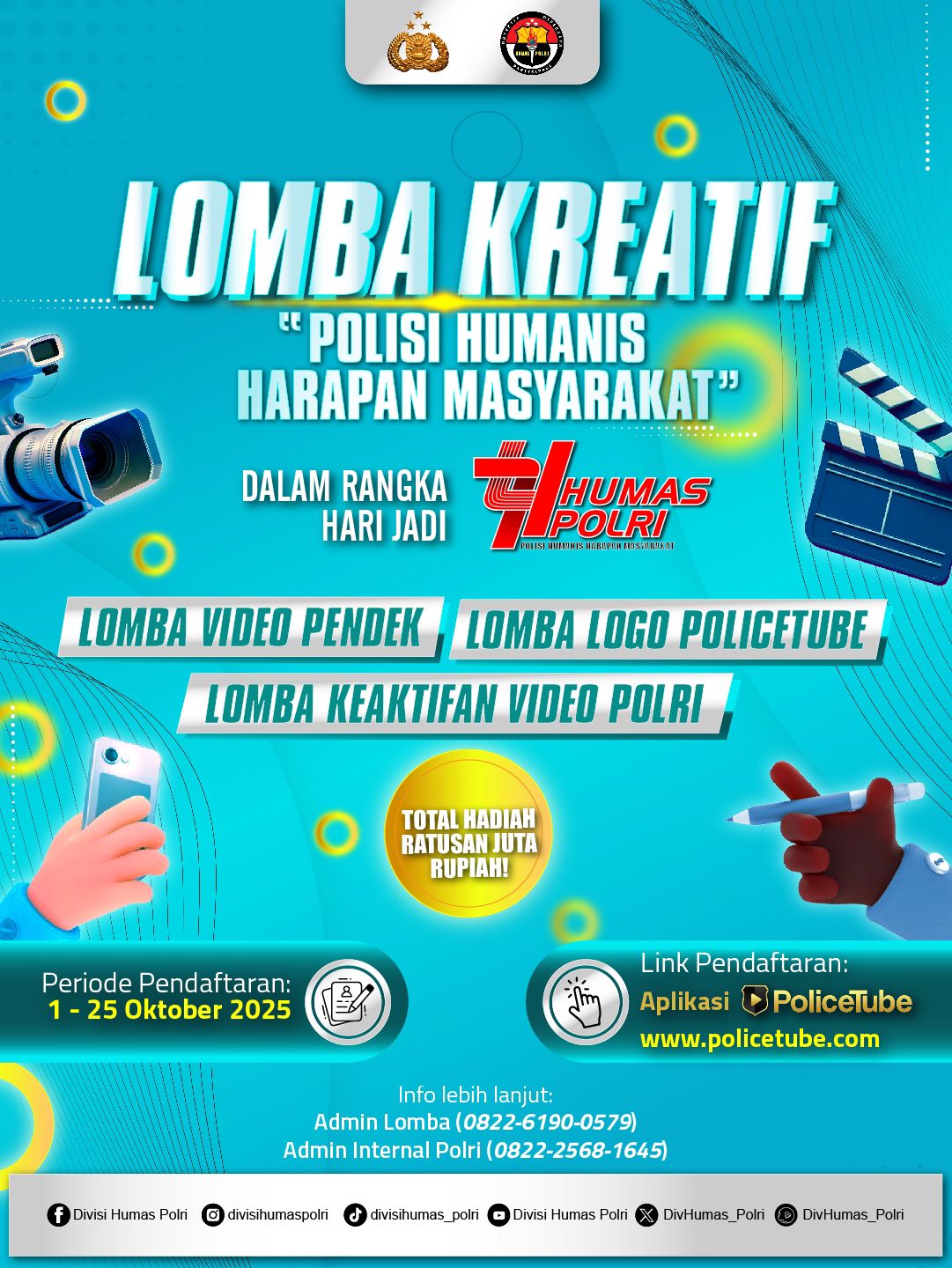 Polda Kalteng Ajak Masyarakat Ikuti Lomba Kreatif HUT Humas Polri ke-74, Dorong Citra Polisi Humanis