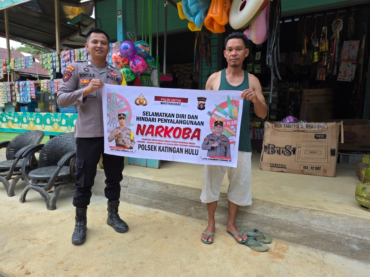 Bhabinkamtibmas Polsek Katingan Hulu dan Bukit Raya Imbau Warga Jauhi Narkoba.