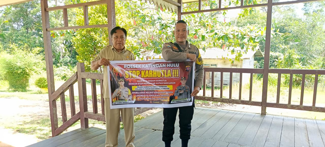‎Polsek Katingan Hulu sosialisasi Stop Karhutla.