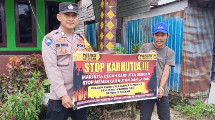 Sambang Warga, Polsek Tewang Sangalang Garing dan Pulau Malan Sampaikan Imbauan Pencegahan Karhutla