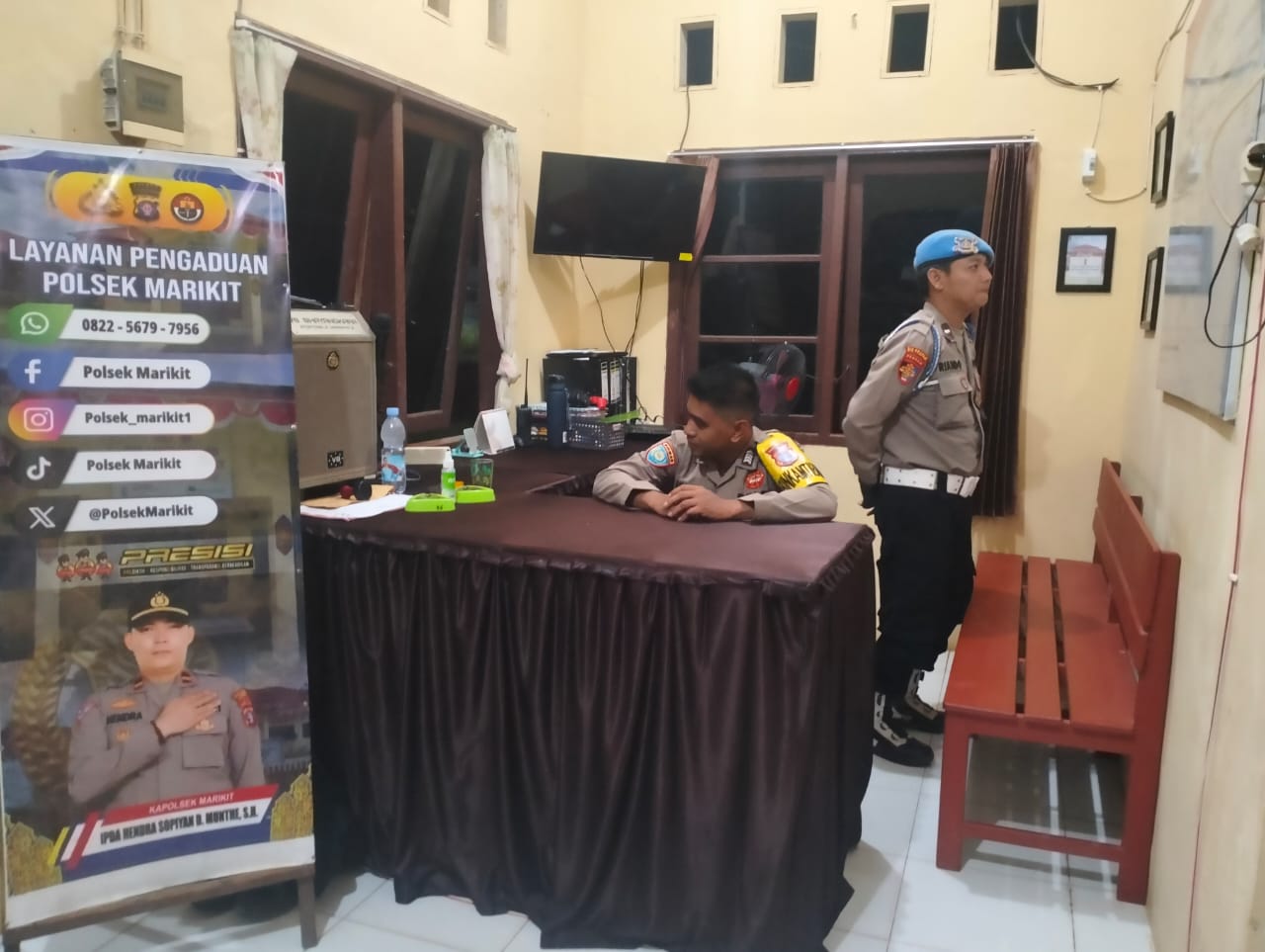 Tingkatkan keamanan Mako, Personil Polsek Marikit Antisipasi gangguan Keamanan Mako.