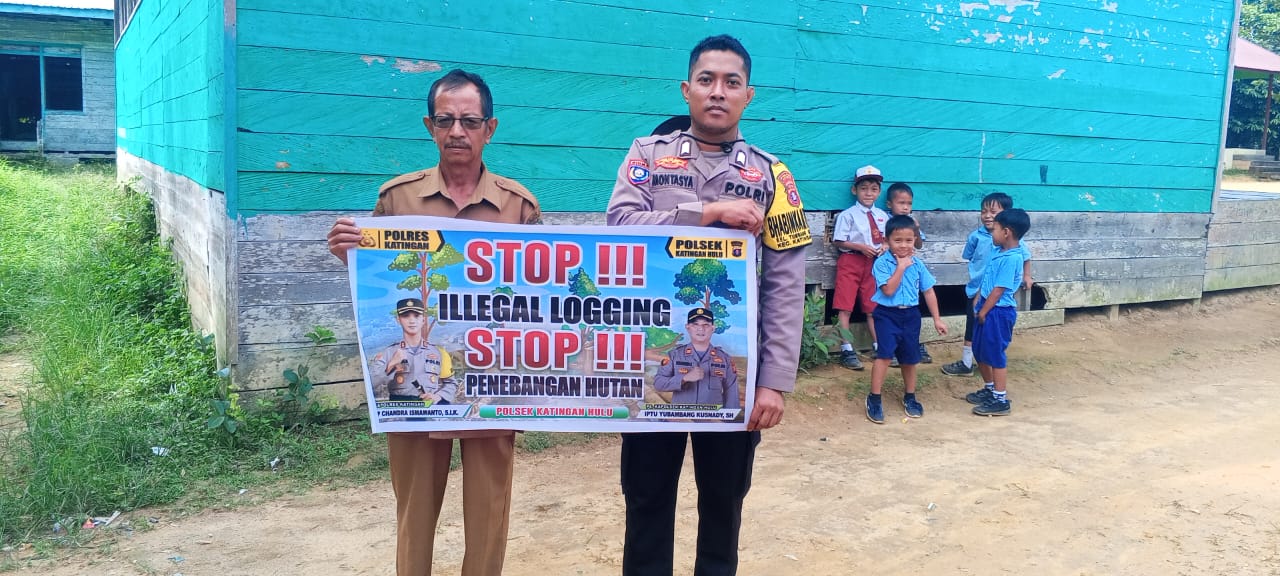 Upaya Pencegahan Penebangan Hutan secara Liar (Ilegal Logging), Bhabinkamtibmas sosialisasi kepada masyarakat.