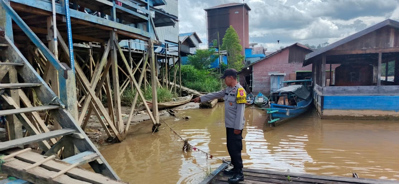 Debit Air terpantau normal, Polsek Katingan Hulu Imbau Warga agar tetap waspada.