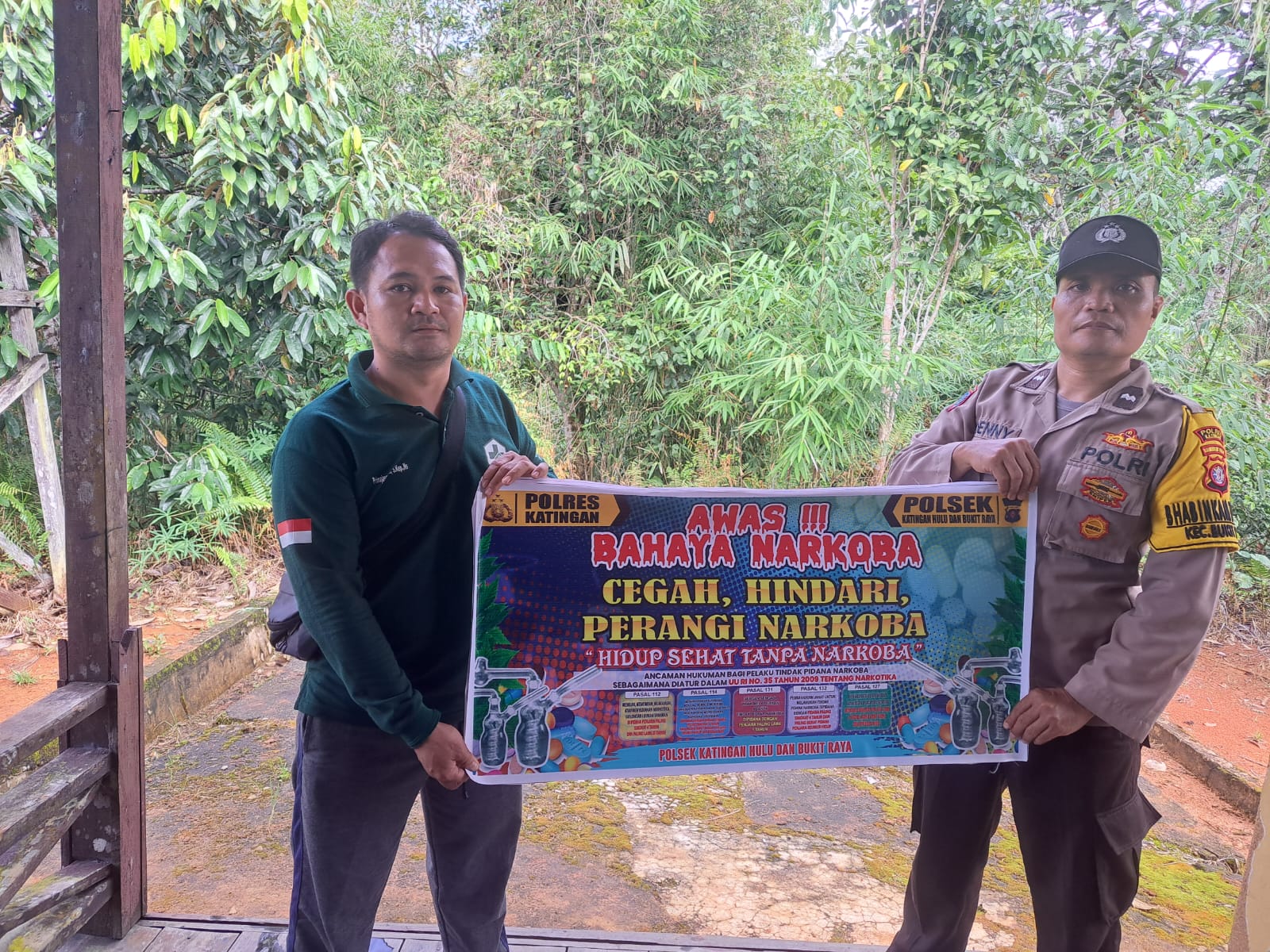 Bhabinkamtibmas Polsek Katingan Hulu dan Bukit Raya Imbau Warga Jauhi Narkoba.