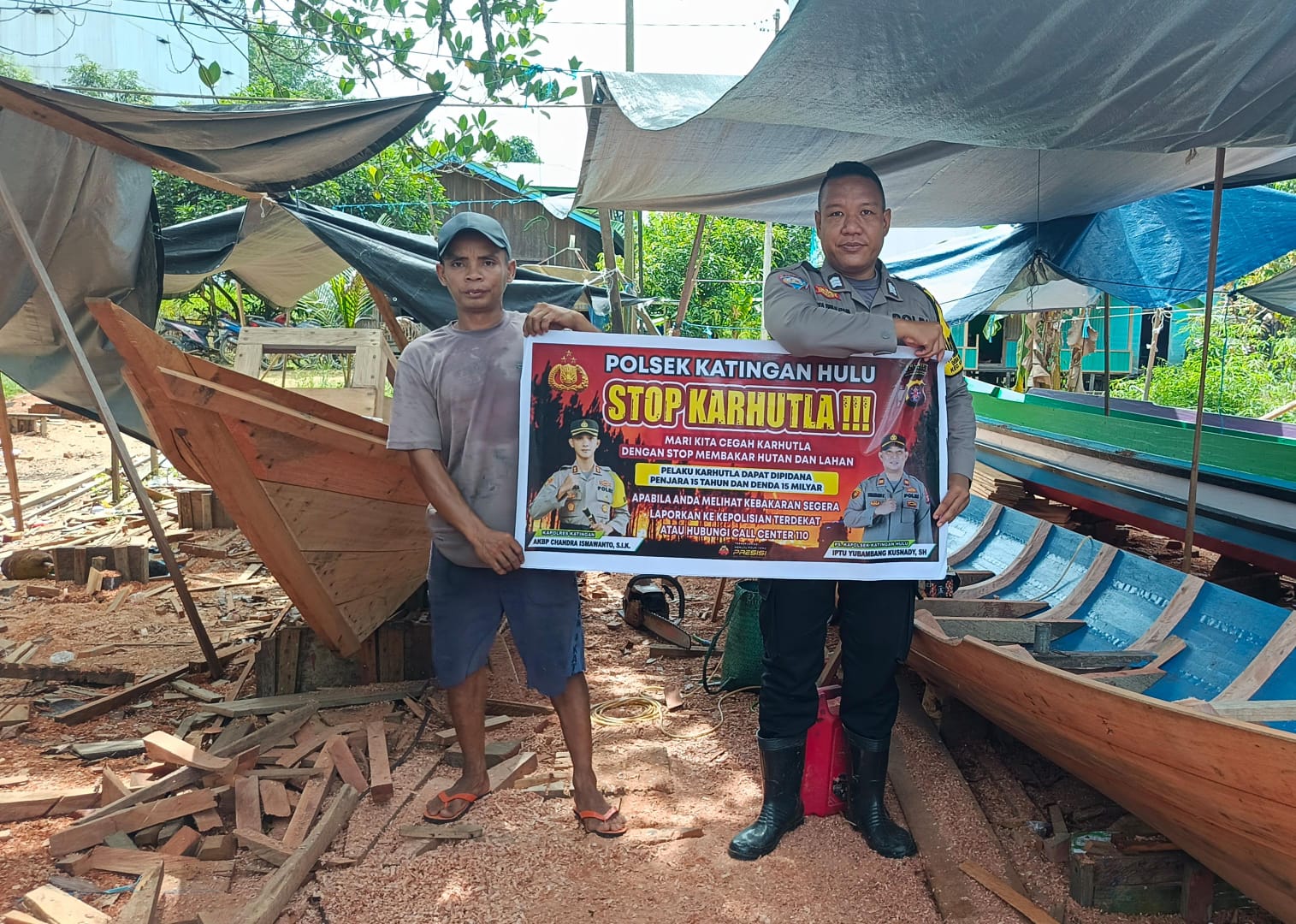 ‎Polsek Katingan Hulu sosialisasi Stop Karhutla.