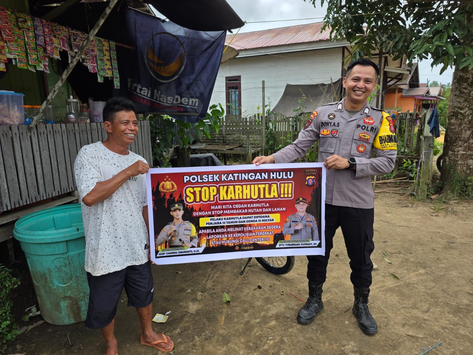 Polsek Katingan Hulu sosialisasi Stop Karhutla.