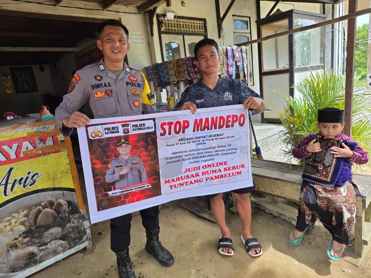 Bhabinkamtibmas Polsek Katingan Hulu dan Bukit Raya Imbau Warga Jauhi Judi Online