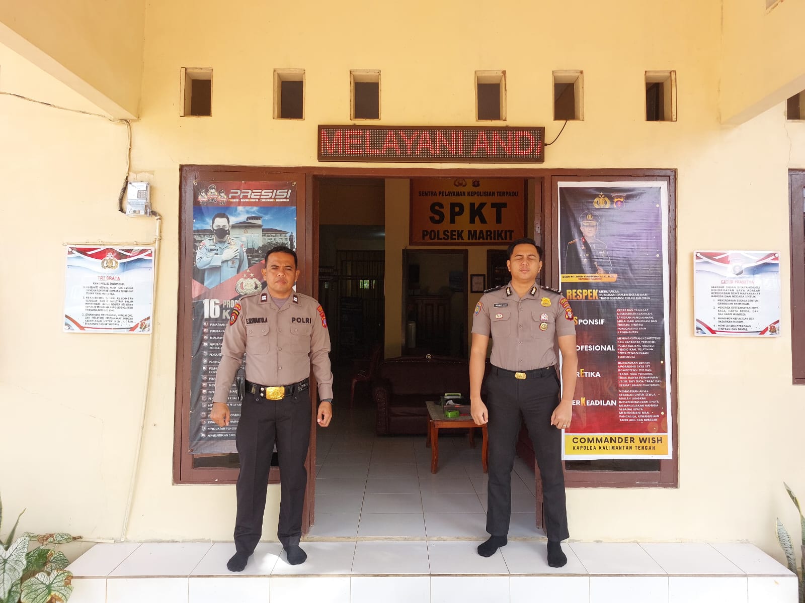 Personil Polsek Marikit Stand By di Mako Penjagaan.