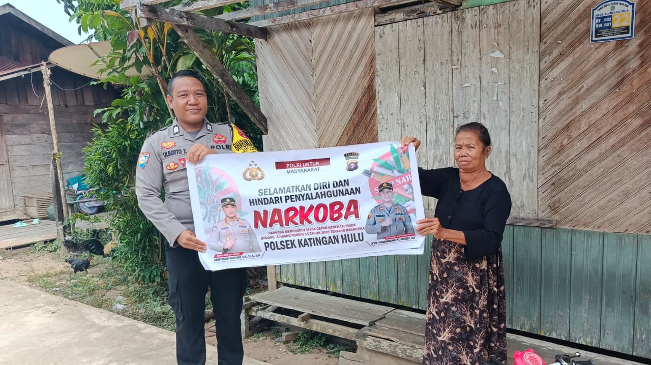 Bhabinkamtibmas Polsek Katingan Hulu Imbau Warga Jauhi Narkoba.