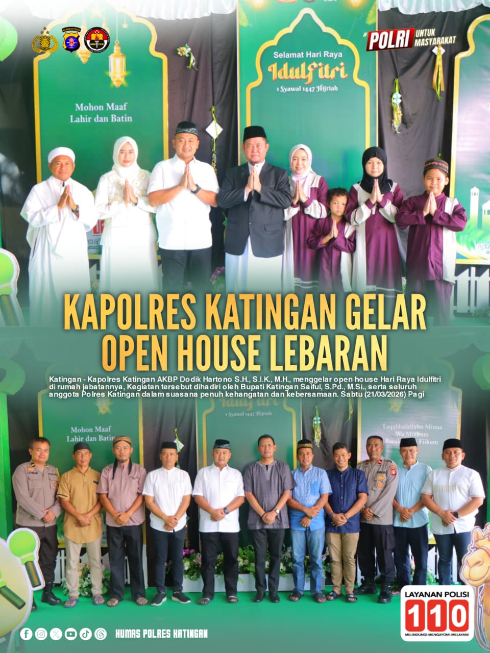 Kapolres Katingan Gelar Open House Lebaran