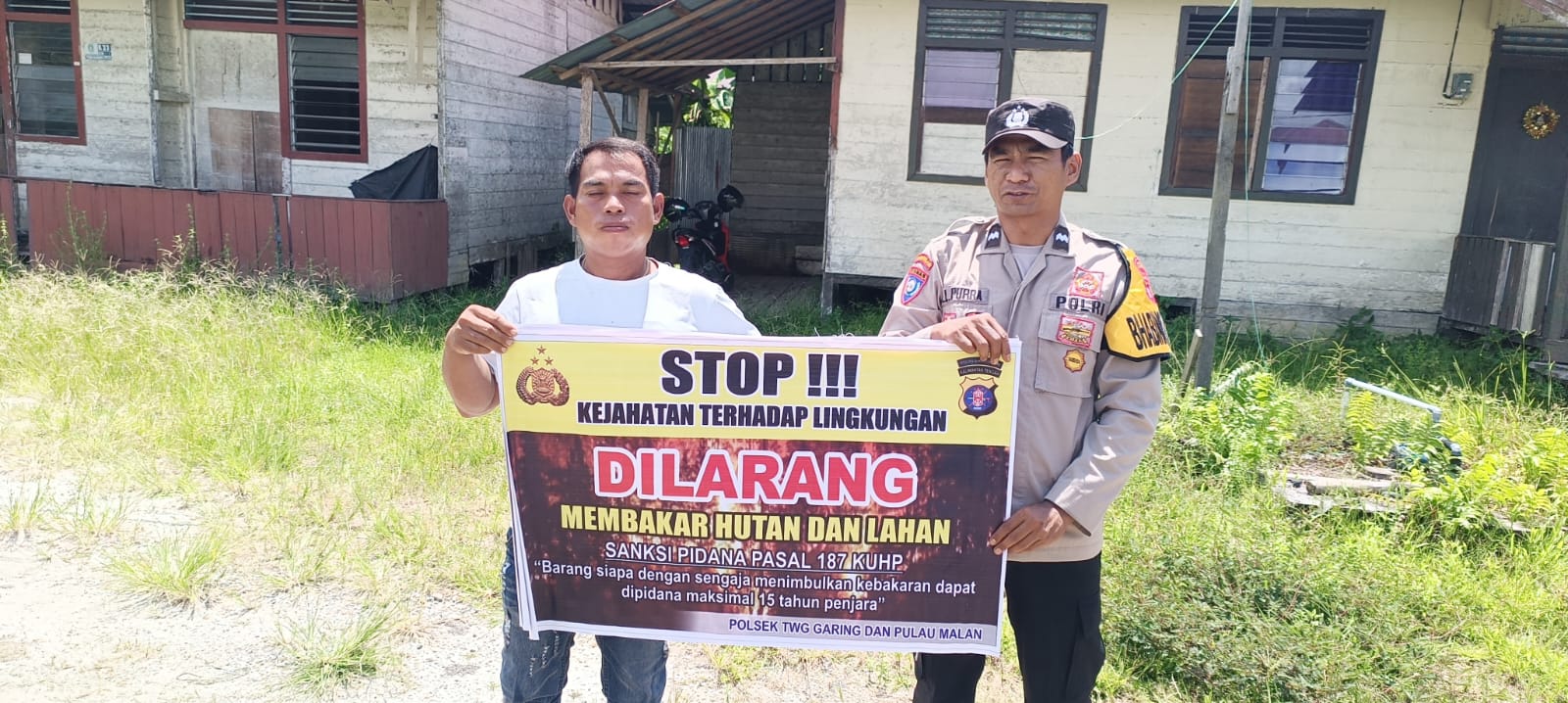 ‎Ciptakan lingkungan sehat Polsek Tws Garing dan Pulau Malan sosialisasi Stop Karhutla.