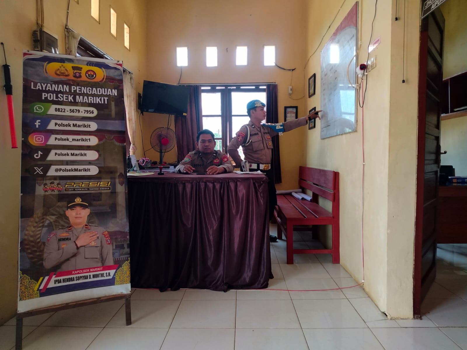 Personil Polsek Marikit Stand By di Mako Penjagaan.