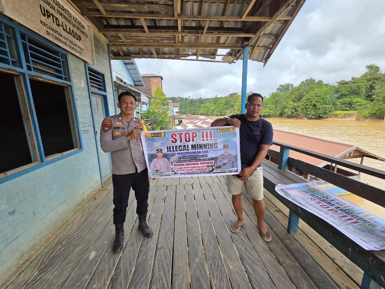 Bhabinkamtibmas Kec. Katingan Hulu dan Bukit Raya Sosialisasi tentang larangan Ilegal Mining.