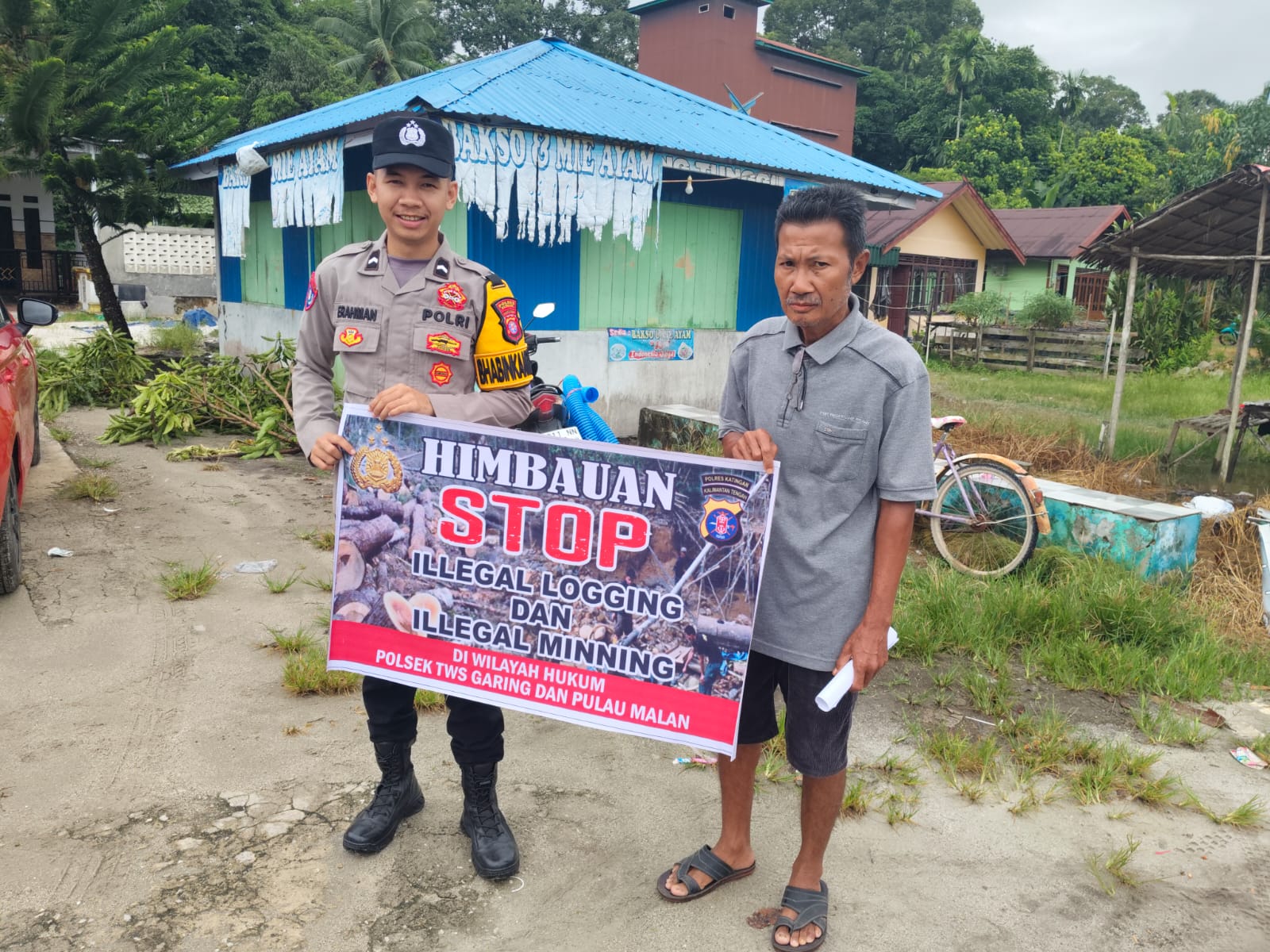 Polsek Tws Garing dan Pulau Malan rutin sosialisasi larangan ilegal Logging dan Meaning.