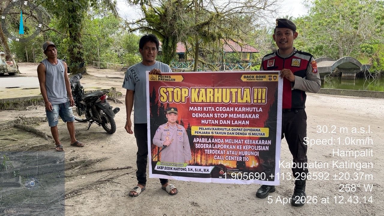 Polsek Katingan Hulu sosialisasi Stop Karhutla.