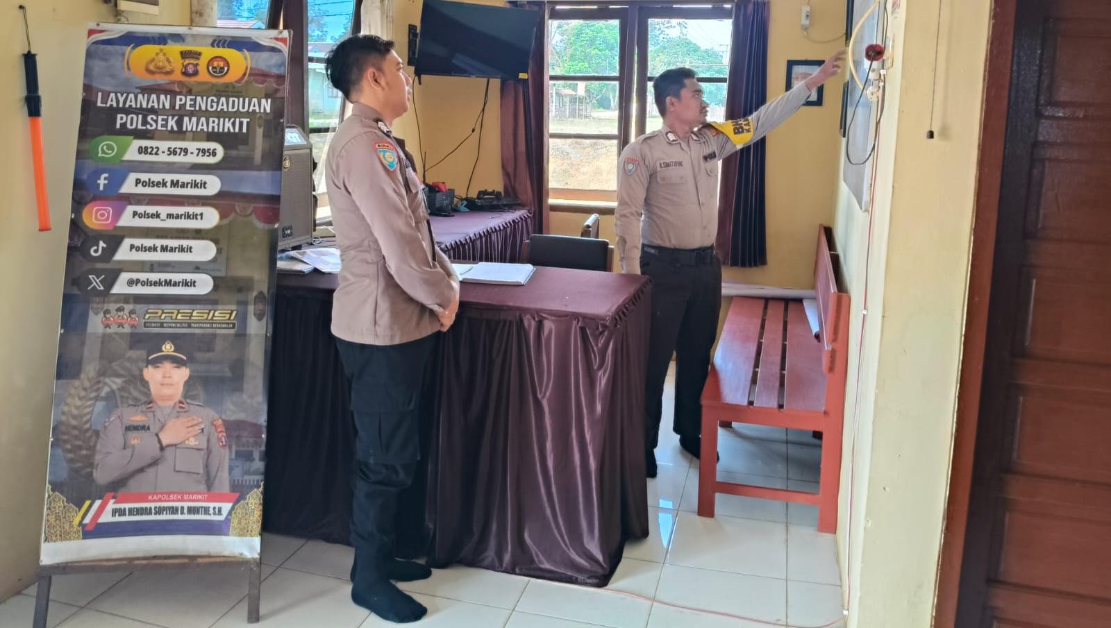 Personil Polsek Marikit Stand By di Mako Penjagaan.